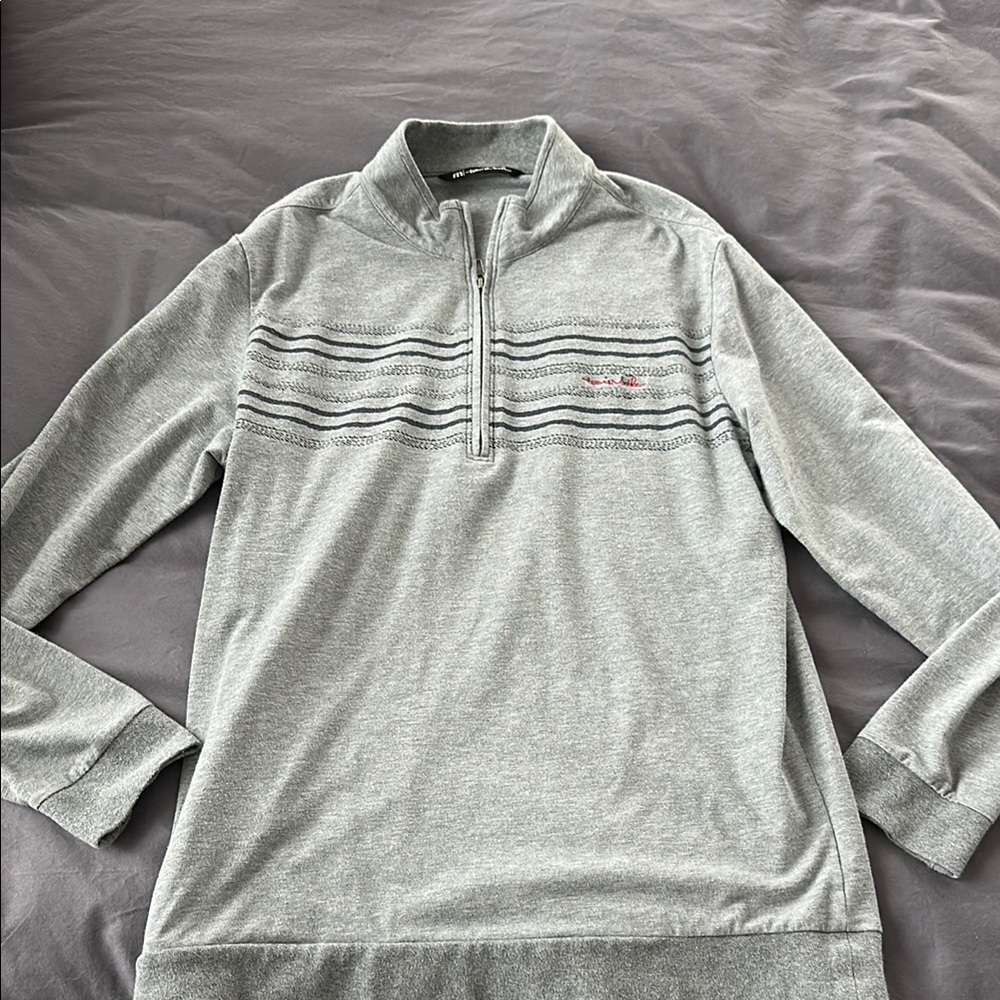 Men's Travis Mathew Gray Half-Zip Sweater